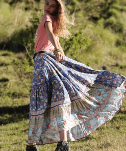 Tulle And Batiste Bottoms Ravennah Maxi Skirt - Lapis Lazuli - Preorder
