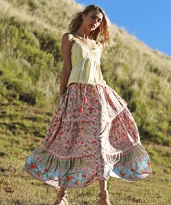 Tulle And Batiste Ravennah Maxi Skirt - Lotus - Preorder