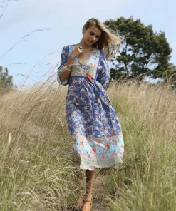 Tulle And Batiste Miriam Boho Dress - Lapis Lazuli - Preorder