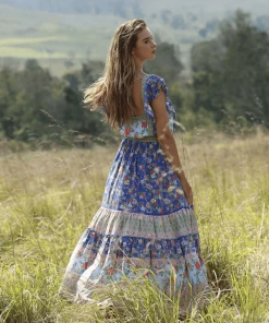 Tulle And Batiste Dresses Hannah Maxi Dress - Lapis Lazuli - Preorder