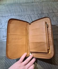 CELESTIAL GYPSY Boho Leather Bumble Bee Wallet - Tan