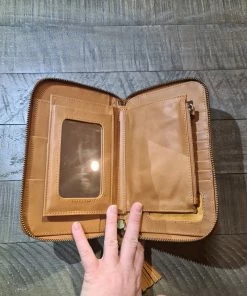 CELESTIAL GYPSY Boho Leather Bumble Bee Wallet - Tan