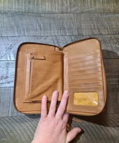 CELESTIAL GYPSY Boho Leather Bumble Bee Wallet - Tan