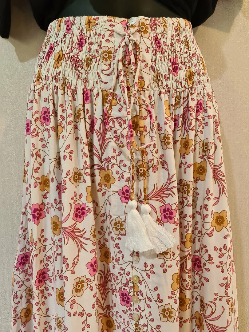 CELESTIAL GYPSY Josie Maxi Skirt - Beige Floral 5 CELESTIAL GYPSY Josie Maxi Skirt - Beige Floral