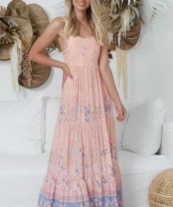 IRIS MAXI Dalia Strappy Dress - Peach