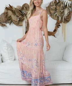 IRIS MAXI Dalia Strappy Dress - Peach