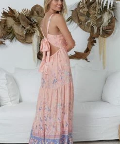 IRIS MAXI Dalia Strappy Dress - Peach