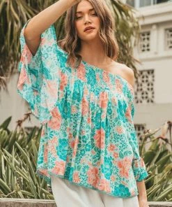 LABEL OF LOVE Tops Ariel Top - Mint Floral