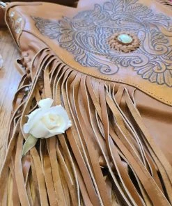 CELESTIAL GYPSY Boho Leather Owl Cross Body Bag - Tan