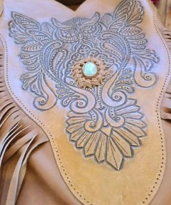 CELESTIAL GYPSY Boho Leather Owl Cross Body Bag - Tan