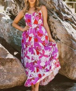 LABEL OF LOVE Candy Strappy Maxi - Pink Dresses