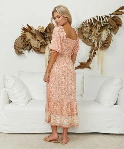 IRIS MAXI Maya Maxi Dress - Coral Floral