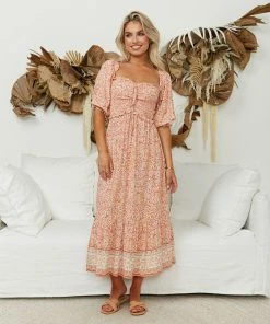 IRIS MAXI Maya Maxi Dress - Coral Floral