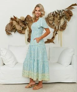 IRIS MAXI Charlize Maxi Dress - Sea Green Dresses