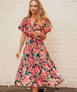 LABEL OF LOVE Dresses Gigi Midi Dress - Floral Bouquet