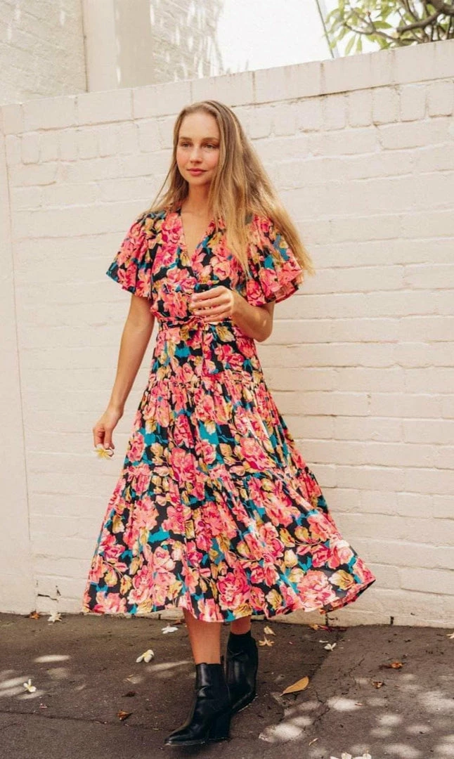 LABEL OF LOVE Dresses Gigi Midi Dress - Floral Bouquet 1 LABEL OF LOVE Dresses Gigi Midi Dress - Floral Bouquet