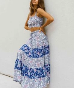 PAPER HEART Clarissa Maxi Skirt - Skies