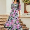 White Closet Tarni Maxi Dress - Purple Floral Dresses