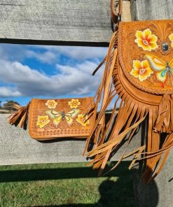 CELESTIAL GYPSY Boho Leather Butterfly Cross Body Bag
