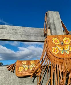 CELESTIAL GYPSY Boho Leather Butterfly Cross Body Bag