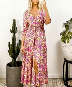 LABEL OF LOVE Dresses Marilyn Maxi Dress - Pink Floral