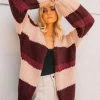 PAPER HEART Layara Cardigan - Wine Long Sleeve Tops