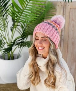 Love & Stitch Knit Top Carnival Beanie - Candy