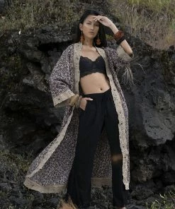 Tulle And Batiste Abeke Robe - Chestnut - Preorder