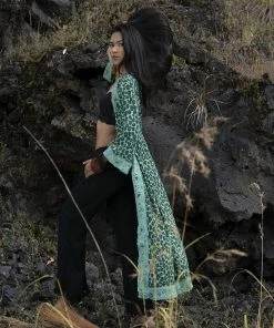 Tulle And Batiste Kimono | Duster Abeke Robe - Emerald - Preorder