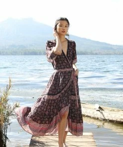 Tulle And Batiste Amira Wrap Dress - Moonless Night - Preorder