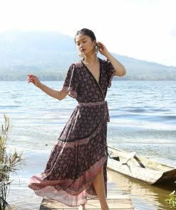 Tulle And Batiste Amira Wrap Dress - Moonless Night - Preorder