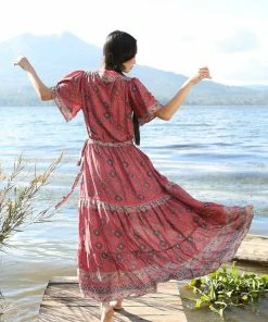 Tulle And Batiste Dresses Amira Wrap Dress - Scarlet - Preorder