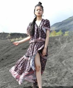 Gypsy And Wolf Amira Wrap Skirt - Moonless Night - Preorder Maxi Skirts