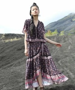 Gypsy And Wolf Amira Wrap Skirt - Moonless Night - Preorder Maxi Skirts