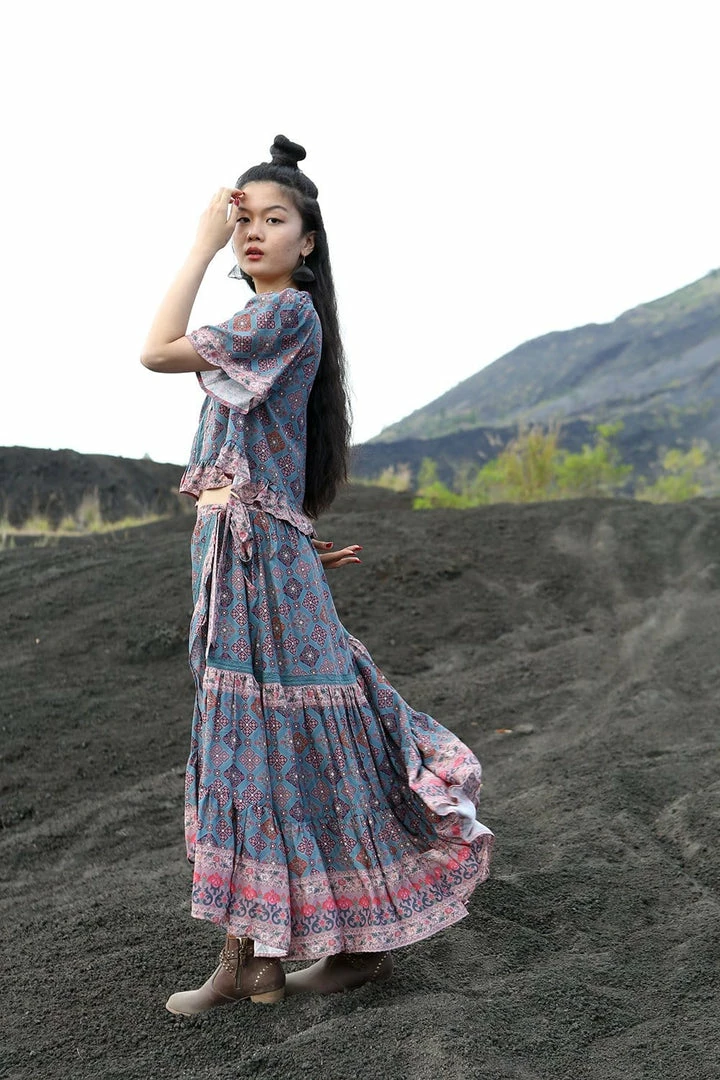 Tulle And Batiste Bottoms Amira Wrap Skirt - Teal - Preorder 2 Tulle And Batiste Bottoms Amira Wrap Skirt - Teal - Preorder