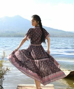 Tulle And Batiste Amira Wrap Dress - Moonless Night - Preorder