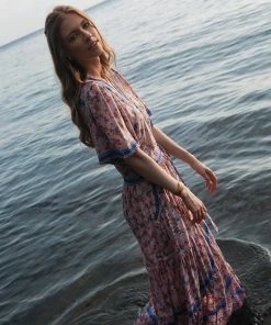 Tulle And Batiste Brenda Wrap Maxi Dress - Dawn Pink - Preorder Dresses