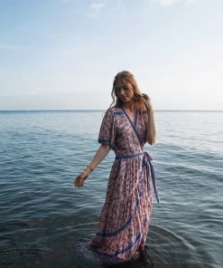 Tulle And Batiste Brenda Wrap Maxi Dress - Dawn Pink - Preorder Dresses