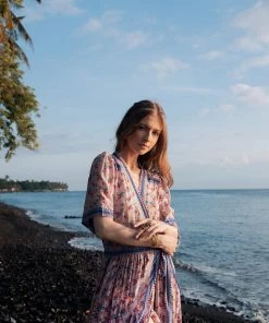 Tulle And Batiste Brenda Wrap Maxi Dress - Dawn Pink - Preorder Dresses