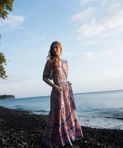 Tulle And Batiste Brenda Wrap Maxi Dress - Dawn Pink - Preorder Dresses