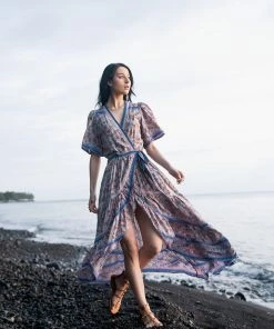 Tulle And Batiste Brenda Wrap Maxi Dress - Lavender Grey - Preorder 21 Tulle And Batiste Brenda Wrap Maxi Dress - Lavender Grey - Preorder