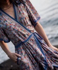 Tulle And Batiste Brenda Wrap Maxi Dress - Lavender Grey - Preorder 22 Tulle And Batiste Brenda Wrap Maxi Dress - Lavender Grey - Preorder