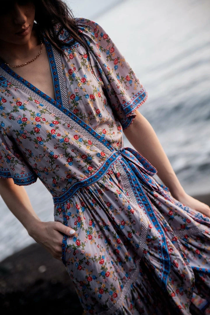 Tulle And Batiste Brenda Wrap Maxi Dress - Lavender Grey - Preorder 11 Tulle And Batiste Brenda Wrap Maxi Dress - Lavender Grey - Preorder