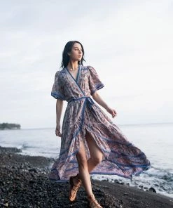 Tulle And Batiste Brenda Wrap Maxi Dress - Lavender Grey - Preorder 15 Tulle And Batiste Brenda Wrap Maxi Dress - Lavender Grey - Preorder