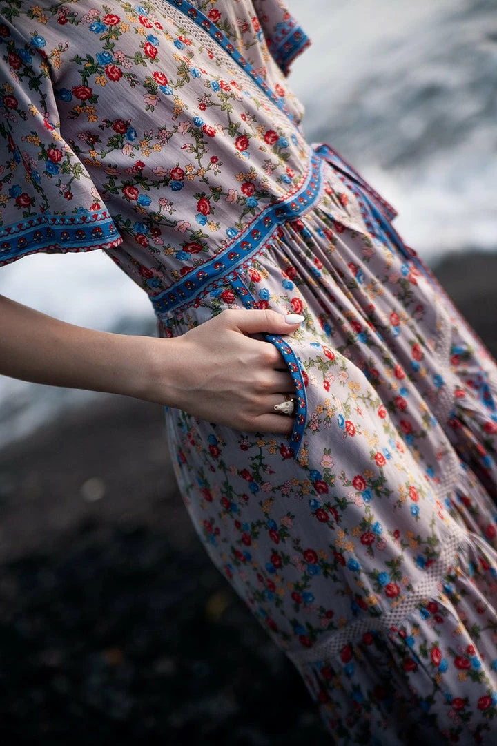 Tulle And Batiste Brenda Wrap Maxi Dress - Lavender Grey - Preorder 5 Tulle And Batiste Brenda Wrap Maxi Dress - Lavender Grey - Preorder