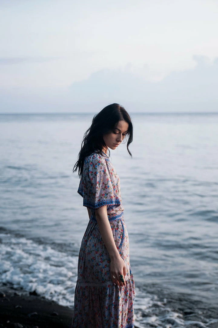 Tulle And Batiste Brenda Wrap Maxi Dress - Lavender Grey - Preorder 7 Tulle And Batiste Brenda Wrap Maxi Dress - Lavender Grey - Preorder