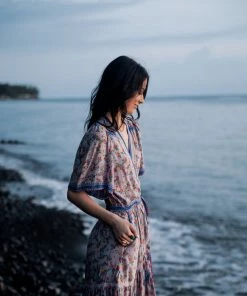 Tulle And Batiste Brenda Wrap Maxi Dress - Lavender Grey - Preorder 19 Tulle And Batiste Brenda Wrap Maxi Dress - Lavender Grey - Preorder