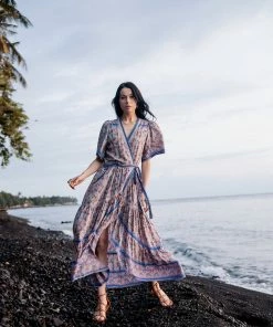 Tulle And Batiste Brenda Wrap Maxi Dress - Lavender Grey - Preorder 20 Tulle And Batiste Brenda Wrap Maxi Dress - Lavender Grey - Preorder