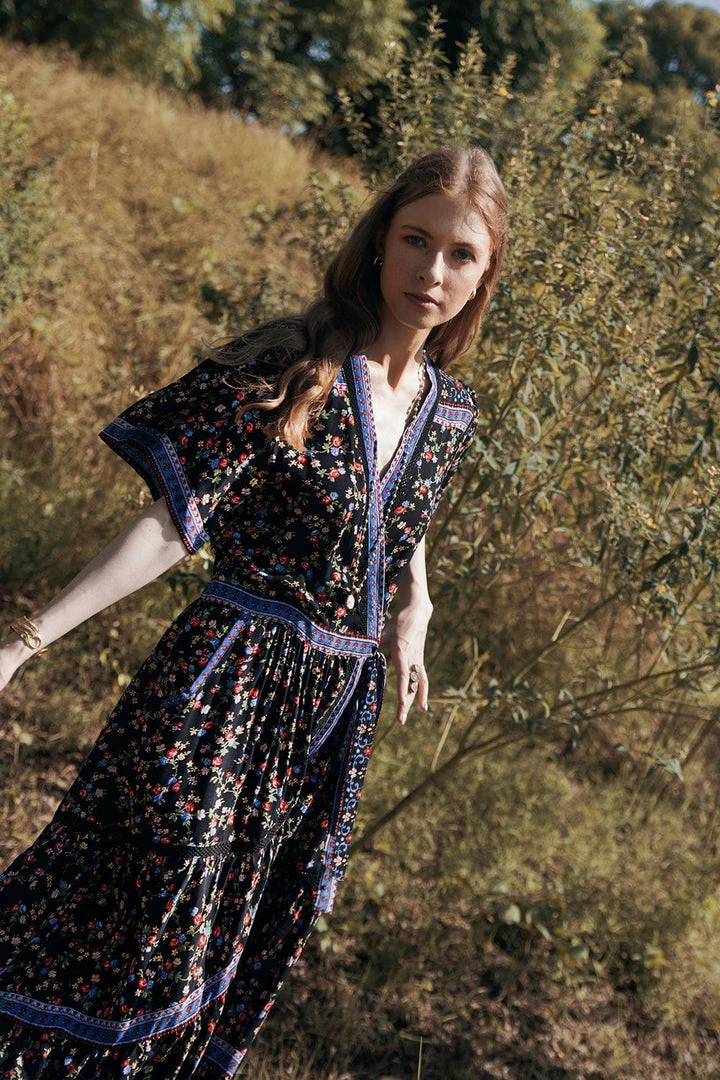 Tulle And Batiste Dresses Brenda Wrap Maxi Dress - Moonless Night - Preorder 5 Tulle And Batiste Dresses Brenda Wrap Maxi Dress - Moonless Night - Preorder