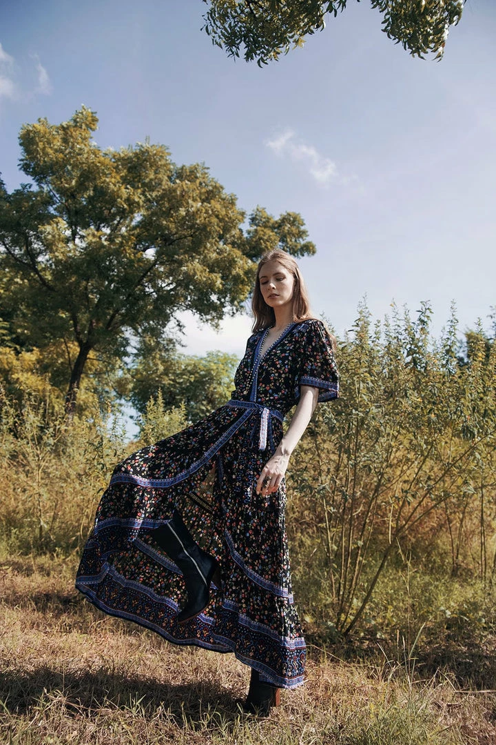 Tulle And Batiste Dresses Brenda Wrap Maxi Dress - Moonless Night - Preorder 6 Tulle And Batiste Dresses Brenda Wrap Maxi Dress - Moonless Night - Preorder